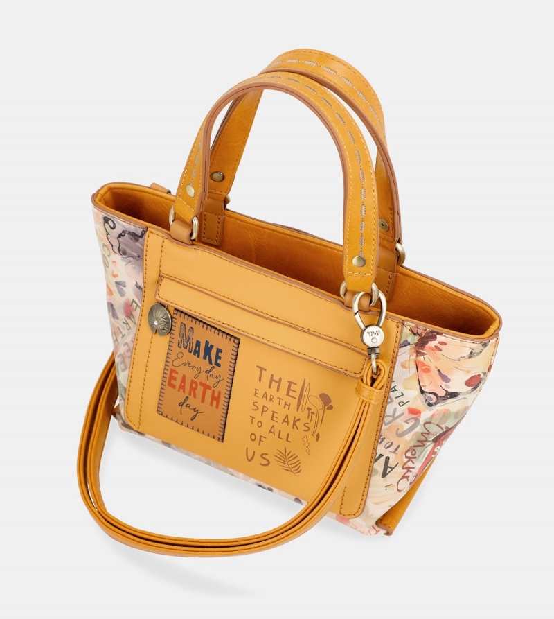 Torby Tote Anekke Nature Pachamama Ochre Damskie | 6904283-MZ