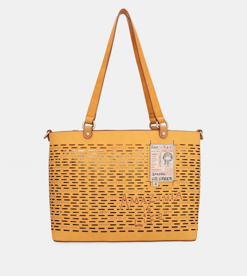 Torby Tote Anekke Nature Pachamama Ochre Large Damskie | 0134986-BD