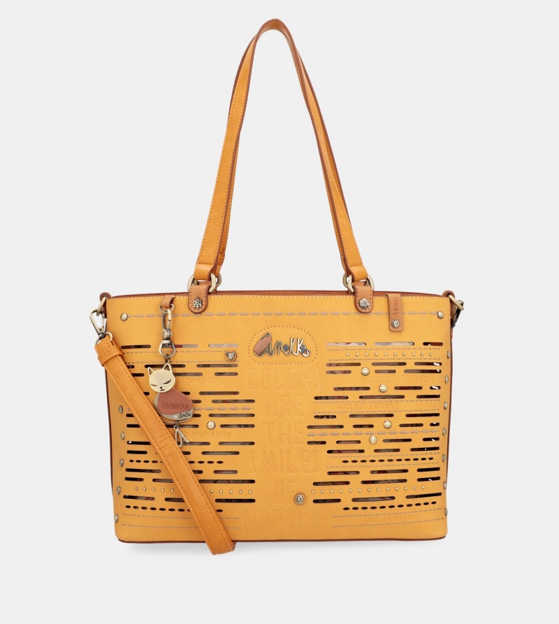 Torby Tote Anekke Nature Pachamama Ochre Large Damskie | 0134986-BD