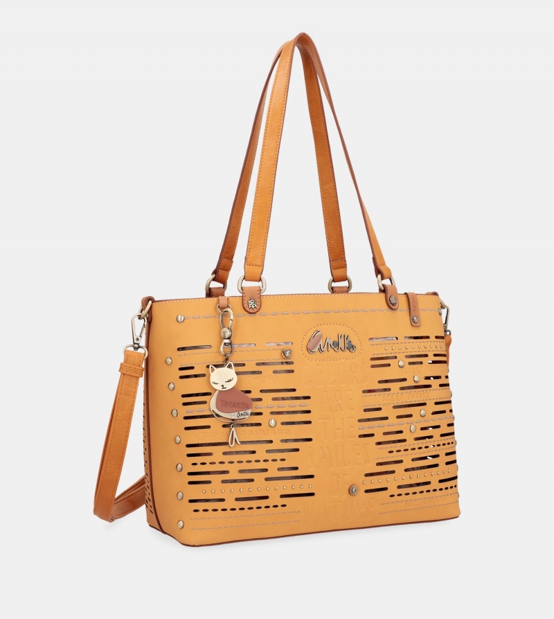 Torby Tote Anekke Nature Pachamama Ochre Large Damskie | 0134986-BD